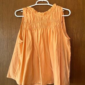 Women's Orange Sleeveless Top